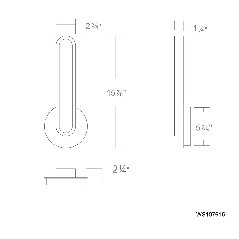 dweLED WS107615 Serena 1-lt 16" Tall LED Wall Sconce