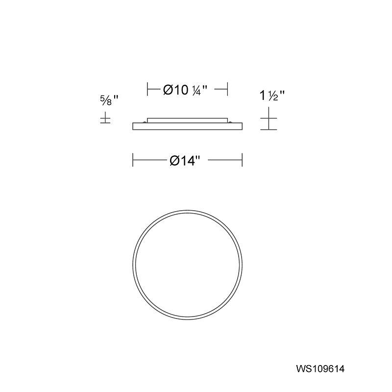 dweLED WS109614 Dial 1-lt 14" LED Wall Sconce, 4CCT
