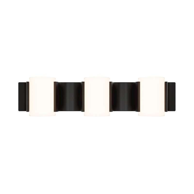 dweLED WS114624 Circle Line 3-lt 24" LED Vanity, 4CCT - Black