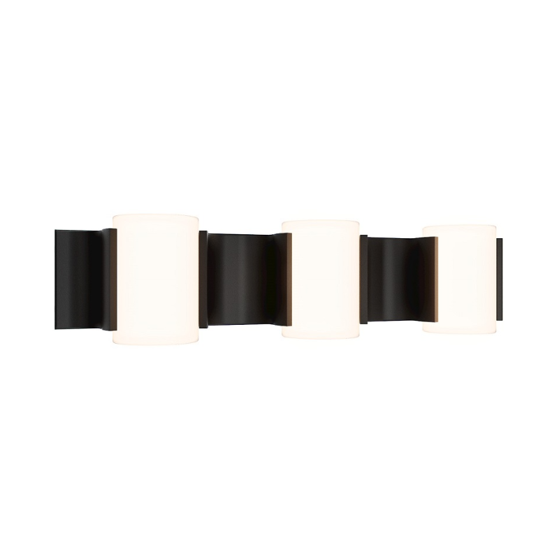 dweLED WS114624 Circle Line 3-lt 24" LED Vanity, 4CCT - Black