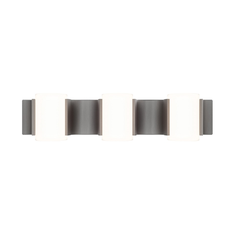 dweLED WS114624 Circle Line 3-lt 24" LED Vanity, 4CCT - Brushed Nickel