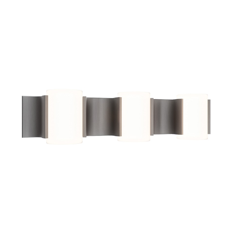 dweLED WS114624 Circle Line 3-lt 24" LED Vanity, 4CCT - Brushed Nickel