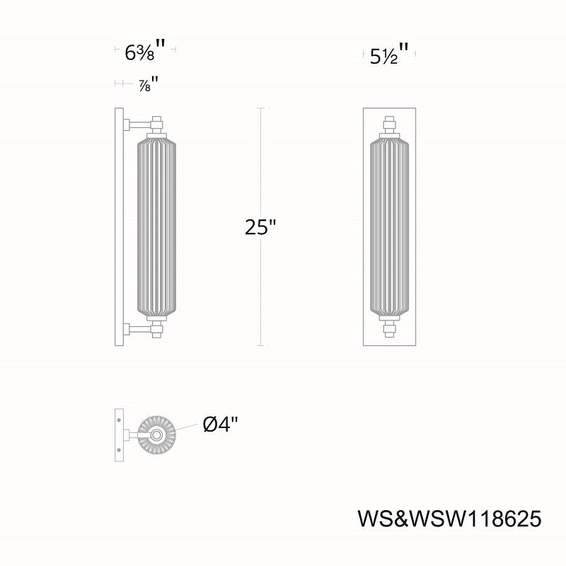 dweLED WS118625 Portos 1-lt 25" Tall LED Wall Sconce, 4CCT