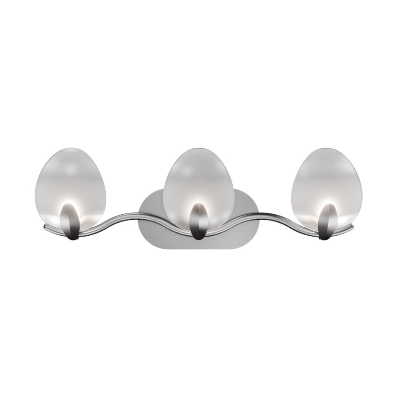 dweLED WS122627 Tressa 3-lt 27" LED Vanity, 4CCT - Brushed Nickel