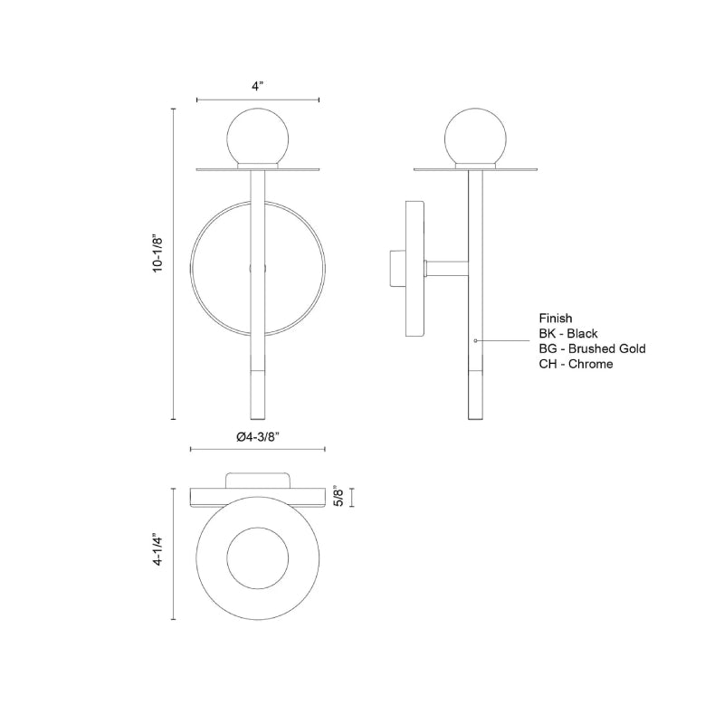 Kuzco WS15504 Elixir 1-lt 10" LED Wall Sconce