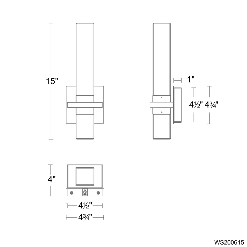 Modern Forms WS200615-TWA Cinaplex 1-lt 15" Tall LED Wall Sconce