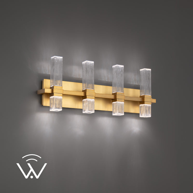 Modern Forms WS200624-TWA Cinaplex 4-lt 25" LED Vanity Light-Aged Brass