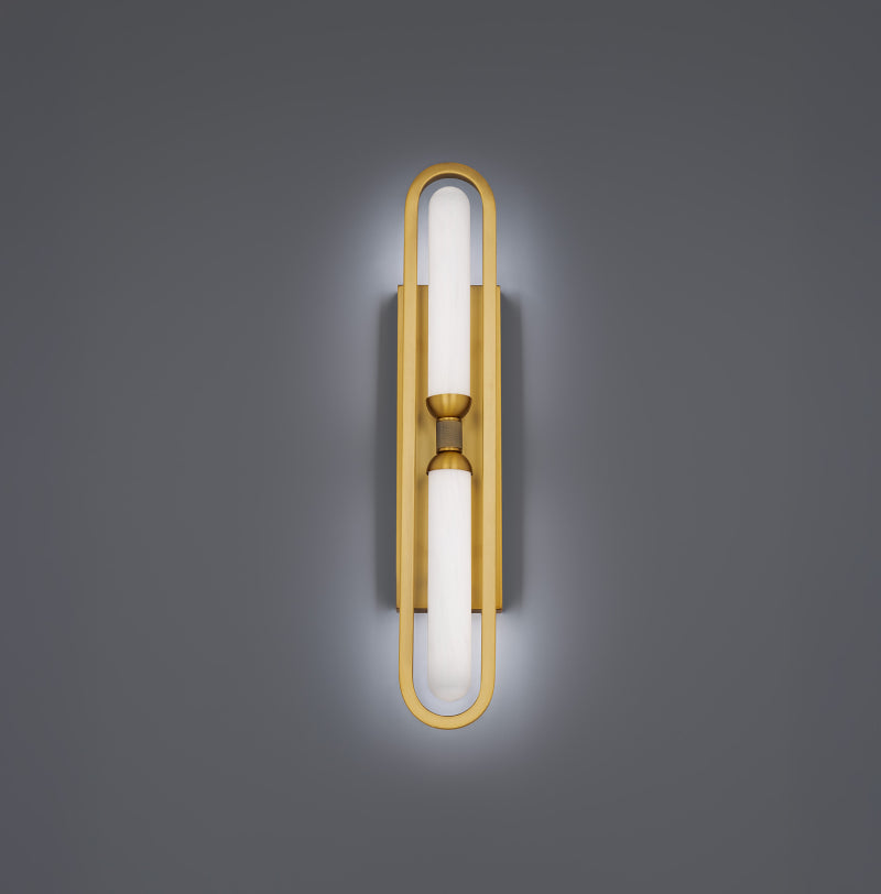 Modern Forms WS208625 Whitt 2-lt 25" Tall LED Wall Sconce, 4CCT Selectable-Aged Brass