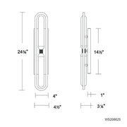 Modern Forms WS208625 Whitt 2-lt 25" Tall LED Wall Sconce, 4CCT Selectable