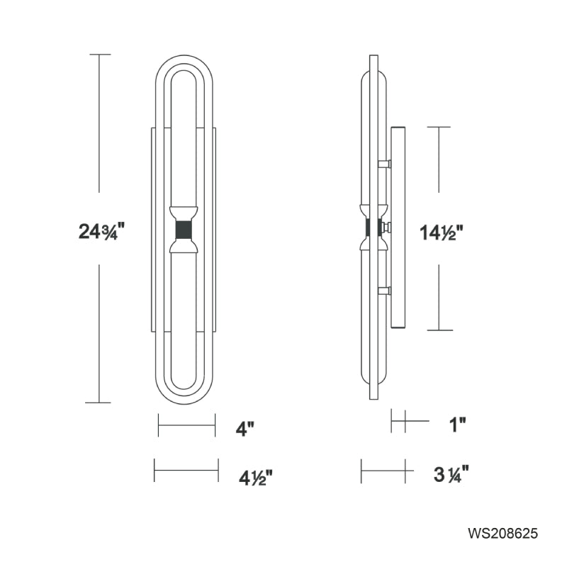 Modern Forms WS208625 Whitt 2-lt 25" Tall LED Wall Sconce, 4CCT Selectable