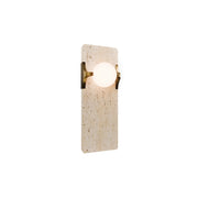 Modern Forms WS220614 Okemo 1-lt 14" Tall LED Wall Sconce, 4CCT Selectable-Beige Travertine/Aged Brass