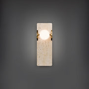 Modern Forms WS220614 Okemo 1-lt 14" Tall LED Wall Sconce, 4CCT Selectable-Beige Travertine/Aged Brass