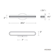 Modern Forms WS230620 Mainline 1-lt 20" LED Wall Sconce, 4CCT Selectable