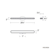 Modern Forms WS230628 Mainline 1-lt 28" LED Wall Sconce, 4CCT Selectable