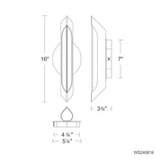 Modern Forms WS240616-TWA Hadleigh 1-lt 16" Tall LED Wall Sconce