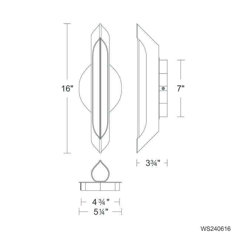 Modern Forms WS240616-TWA Hadleigh 1-lt 16" Tall LED Wall Sconce