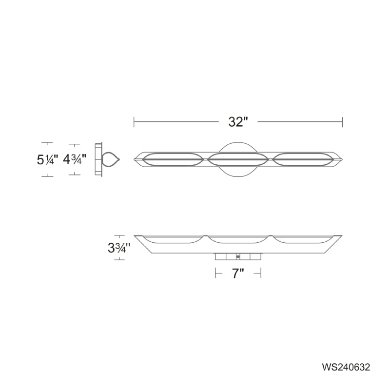 Modern Forms WS240632-TWA Hadleigh 3-lt 32" LED Vanity Light