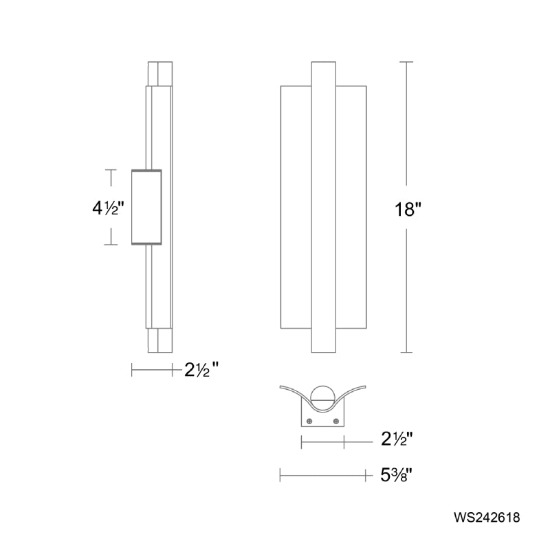 Modern Forms WS242618 Rapper 1-lt 18" Tall LED Wall Sconce