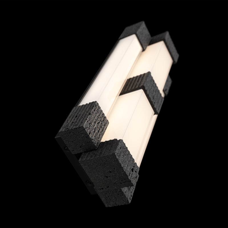 Modern Forms WS244616 Conan 4-lt 16" Tall LED Wall Sconce, 4CCT Selectable-Basalt Stone/Black