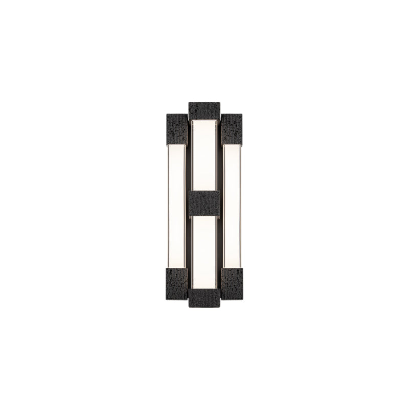 Modern Forms WS244616 Conan 4-lt 16" Tall LED Wall Sconce, 4CCT Selectable-Basalt Stone/Black