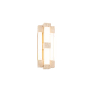Modern Forms WS244616 Conan 4-lt 16" Tall LED Wall Sconce, 4CCT Selectable-Beige Travertine/Aged Brass