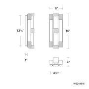 Modern Forms WS244616 Conan 4-lt 16" Tall LED Wall Sconce, 4CCT Selectable