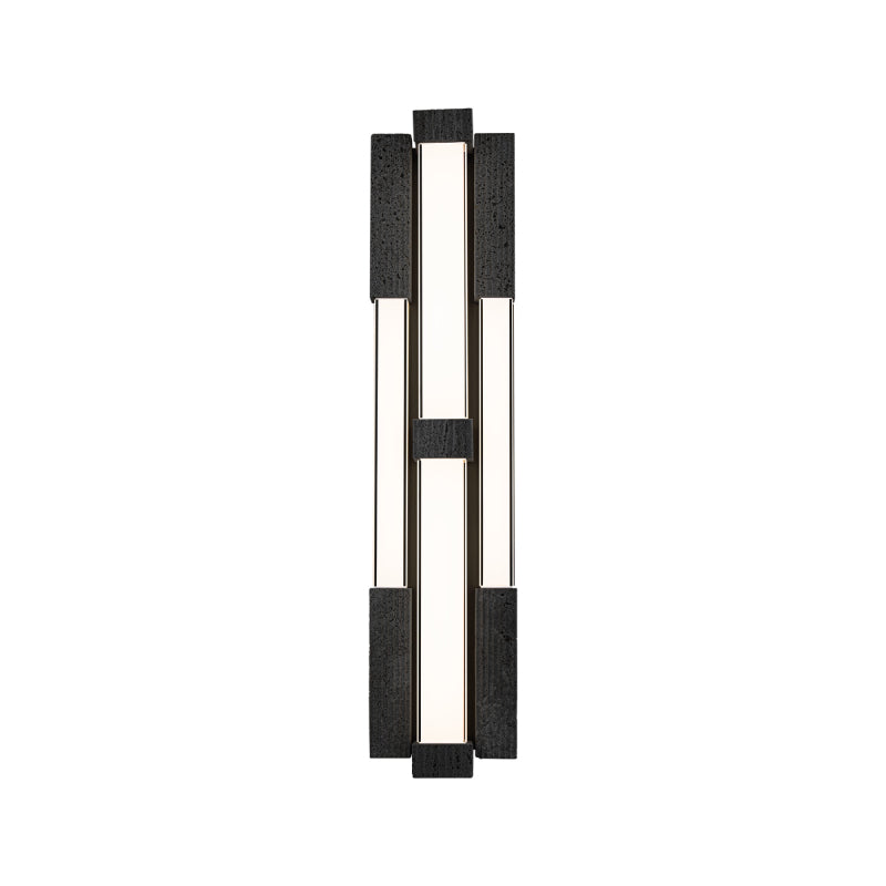Modern Forms WS244616 Conan 4-lt 28" Tall LED Wall Sconce, 4CCT Selectable-Basalt Stone/Black