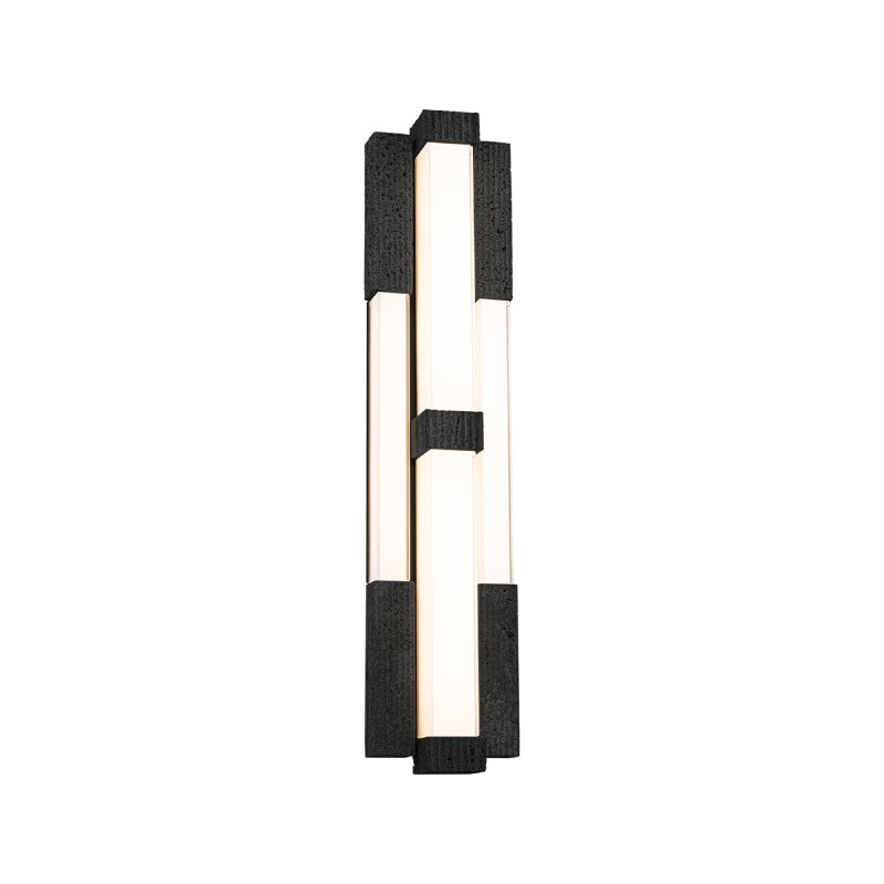 Modern Forms WS244616 Conan 4-lt 28" Tall LED Wall Sconce, 4CCT Selectable-Basalt Stone/Black