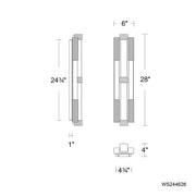 Modern Forms WS244616 Conan 4-lt 28" Tall LED Wall Sconce, 4CCT Selectable