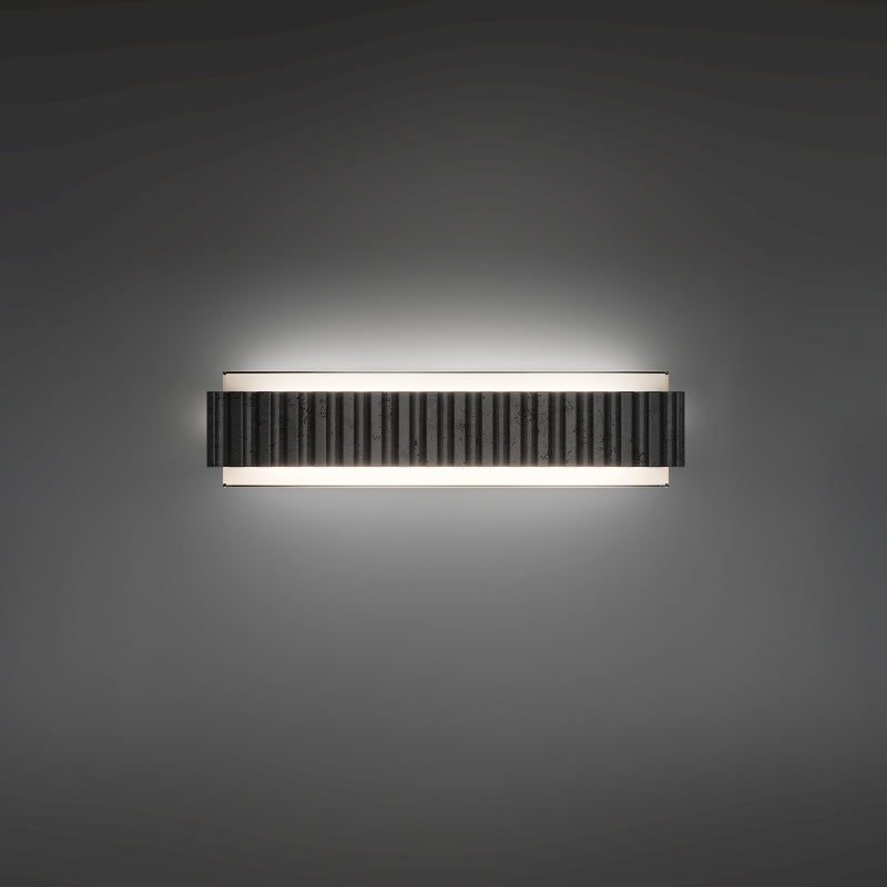Modern Forms WS270619 Magnate 2-lt 19" LED Vanity Light, 4CCT Selectable-Basalt Stone/Black