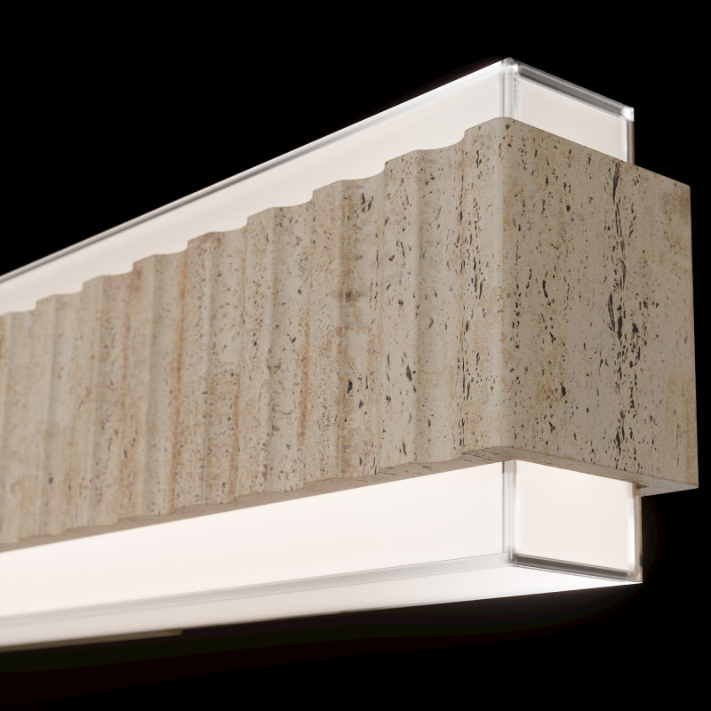 Modern Forms WS270627 Magnate 2-lt 27" LED Vanity Light, 4CCT Selectable-Beige Travertine/Aged Brass