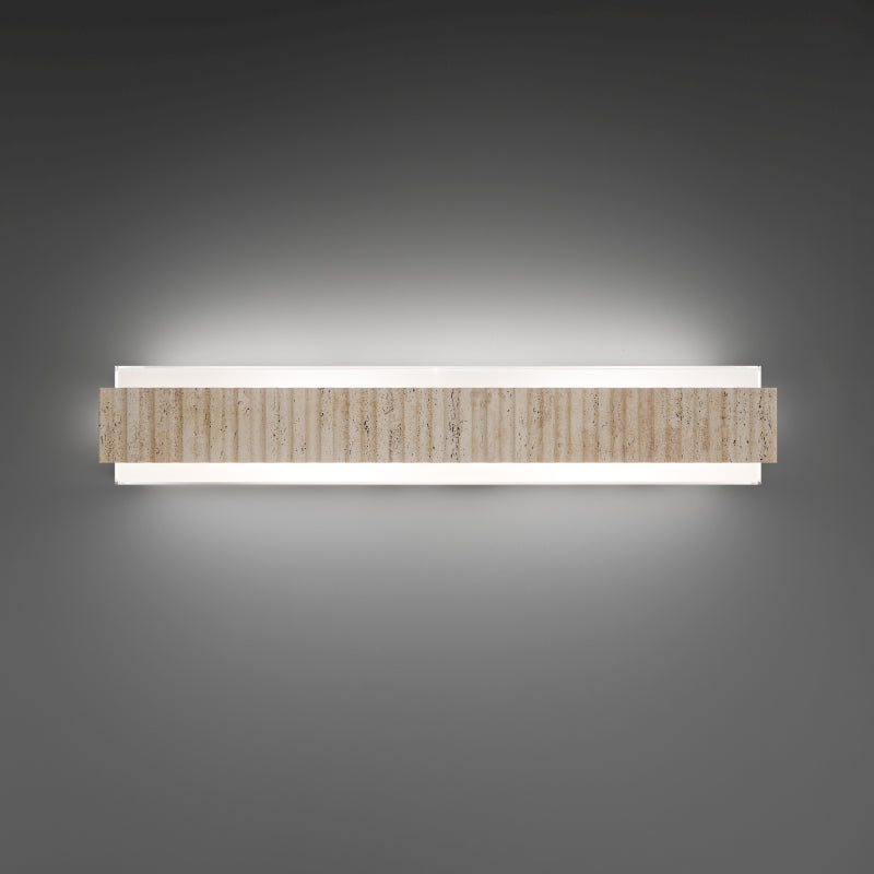 Modern Forms WS270627 Magnate 2-lt 27" LED Vanity Light, 4CCT Selectable-Beige Travertine/Aged Brass