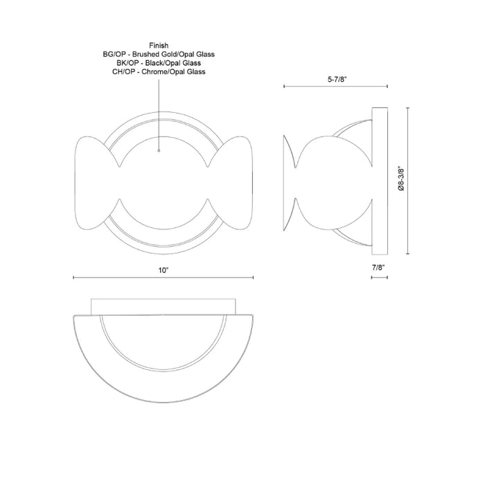 Kuzco WS59810 Ciel 1-lt 10" Wall Sconce