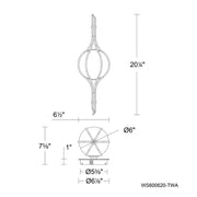 Modern Forms WS600620-TWA Skyla 1-lt 20" Tall LED Wall Sconce
