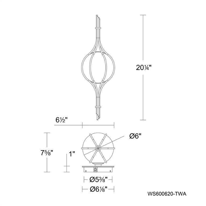 Modern Forms WS600620-TWA Skyla 1-lt 20" Tall LED Wall Sconce