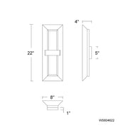 Modern Forms WS604622 Austen 1-lt 22" Tall LED Wall Sconce, 4CCT Selectable