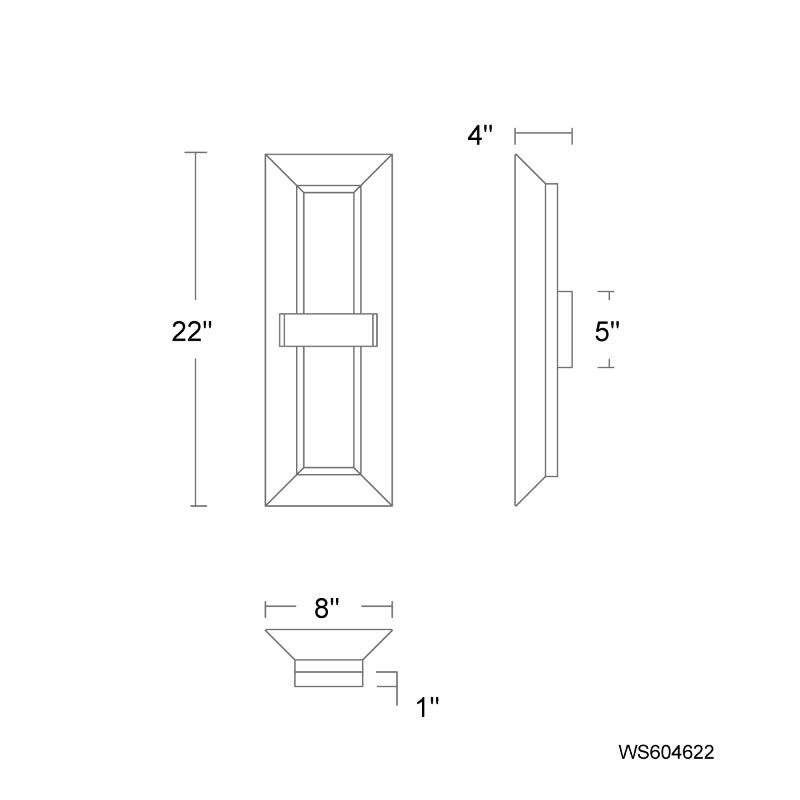 Modern Forms WS604622 Austen 1-lt 22" Tall LED Wall Sconce, 4CCT Selectable