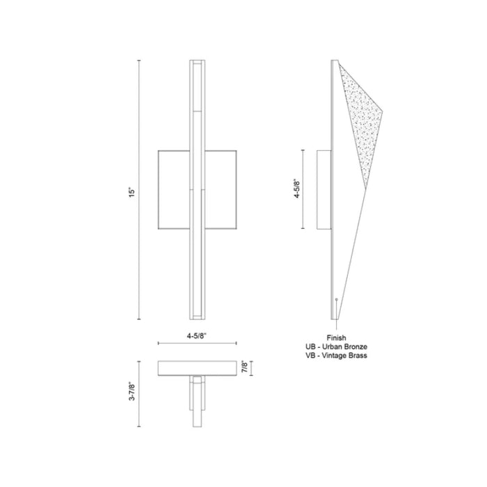 Kuzco WS64215-UB Tachi 1-lt 15" LED Wall Sconce