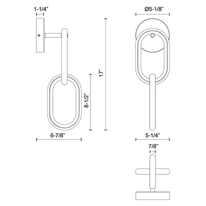 Kuzco WS92617 Airen 17" Tall LED Wall Sconce