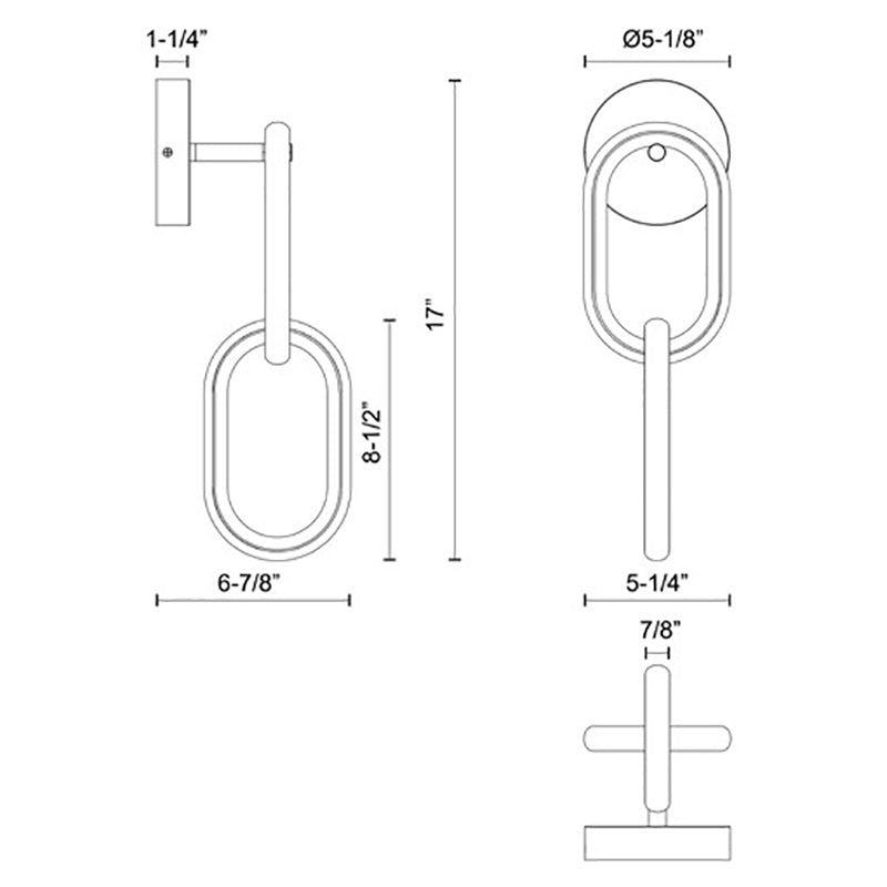 Kuzco WS92617 Airen 17" Tall LED Wall Sconce