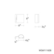 dweLED WSW111608 Swivet 2-lt 8" LED Outdoor Wall Sconce, 4CCT