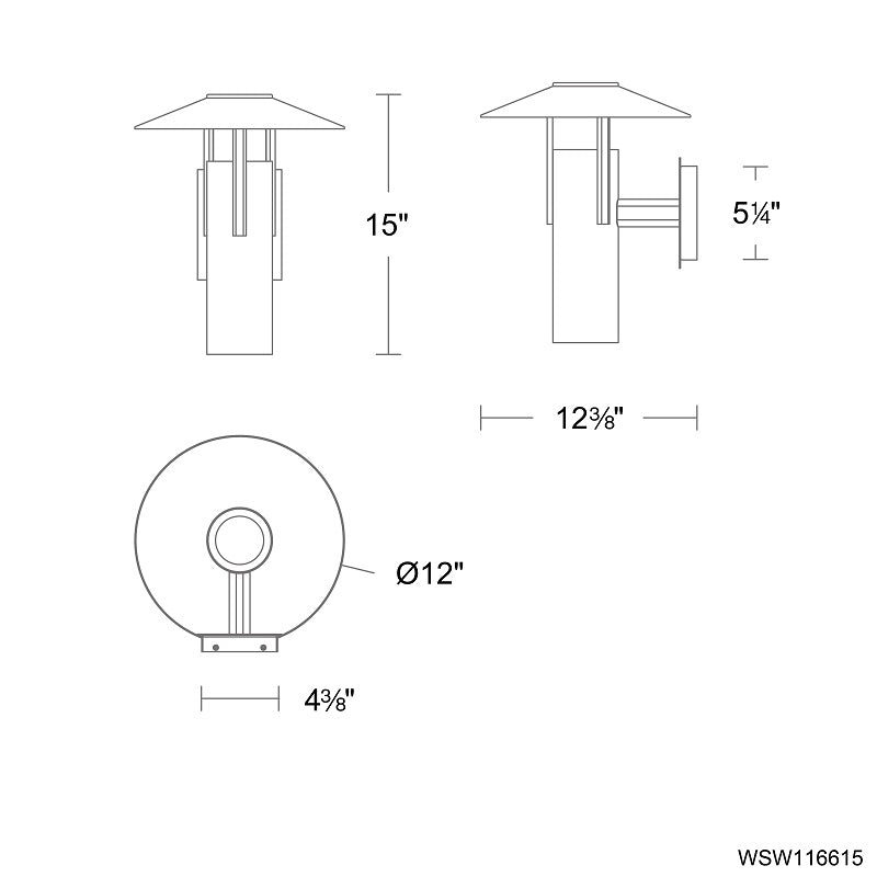 dweLED WSW116615 Ventt 1-lt 15" Tall LED Outdoor Wall Sconce