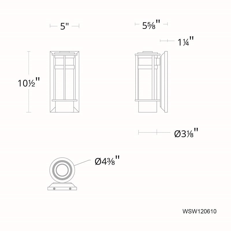 dweLED WSW120610 Offshore 1-lt 11" Tall LED Outdoor Wall Sconce, 4CCT