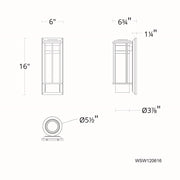 dweLED WSW120616 Offshore 1-lt 16" Tall LED Outdoor Wall Sconce, 4CCT
