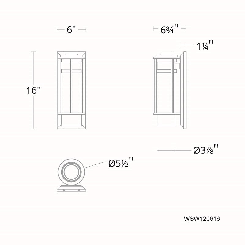 dweLED WSW120616 Offshore 1-lt 16" Tall LED Outdoor Wall Sconce, 4CCT