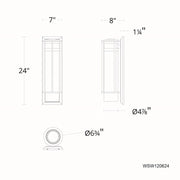 dweLED WSW120624 Offshore 1-lt 24" Tall LED Outdoor Wall Sconce, 4CCT