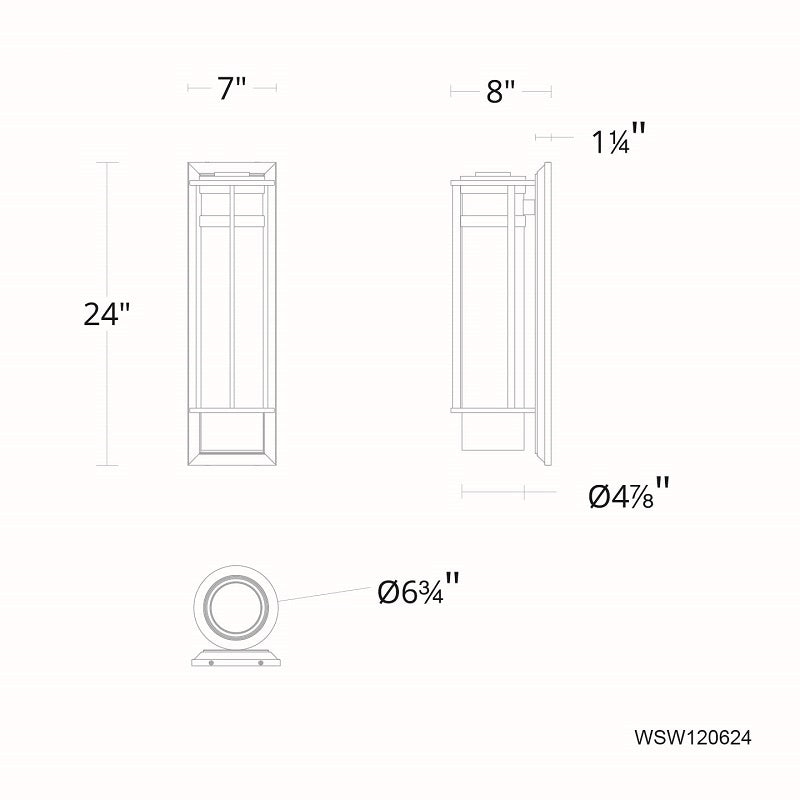 dweLED WSW120624 Offshore 1-lt 24" Tall LED Outdoor Wall Sconce, 4CCT