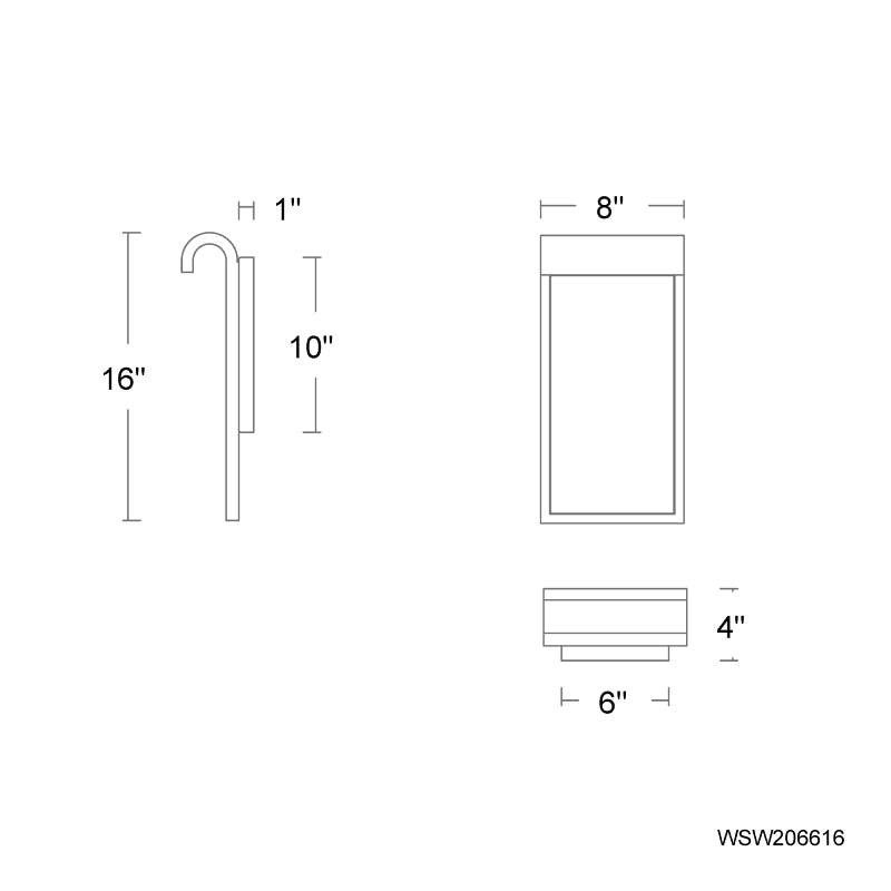 Modern Forms WSW206616 Takonic 1-lt 16" Tall LED Outdoor Wall Sconce