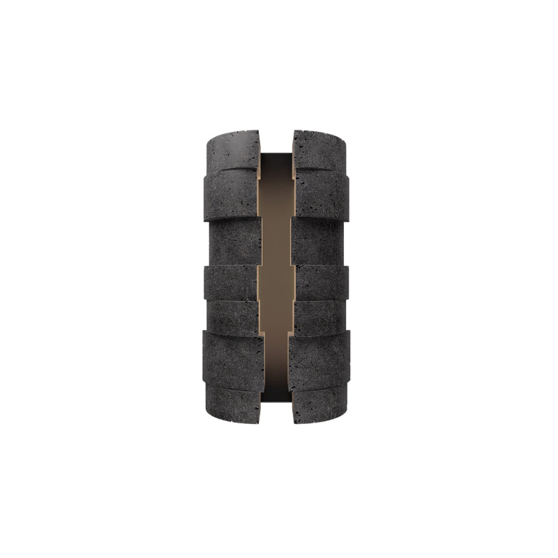 Modern Forms WSW210616 Formation 2-lt 16" Tall LED Outdoor Wall Sconce, 4CCT Selectable-Basalt Stone/Black