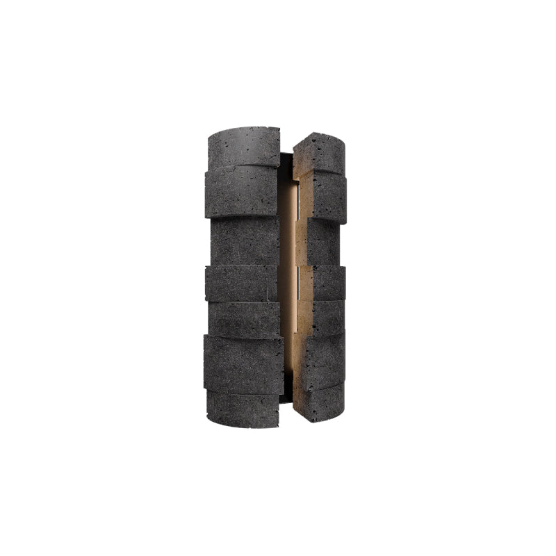 Modern Forms WSW210616 Formation 2-lt 16" Tall LED Outdoor Wall Sconce, 4CCT Selectable-Basalt Stone/Black